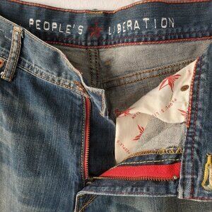 Peoples Liberation Jeans Anton Relaxed Boot Cut Distressed Med Wash Mens 38 x 33